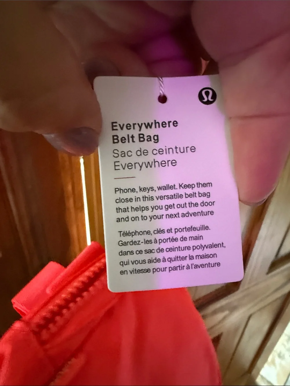 lululemon athletica rose color (bright Coral) everywhere belt bag